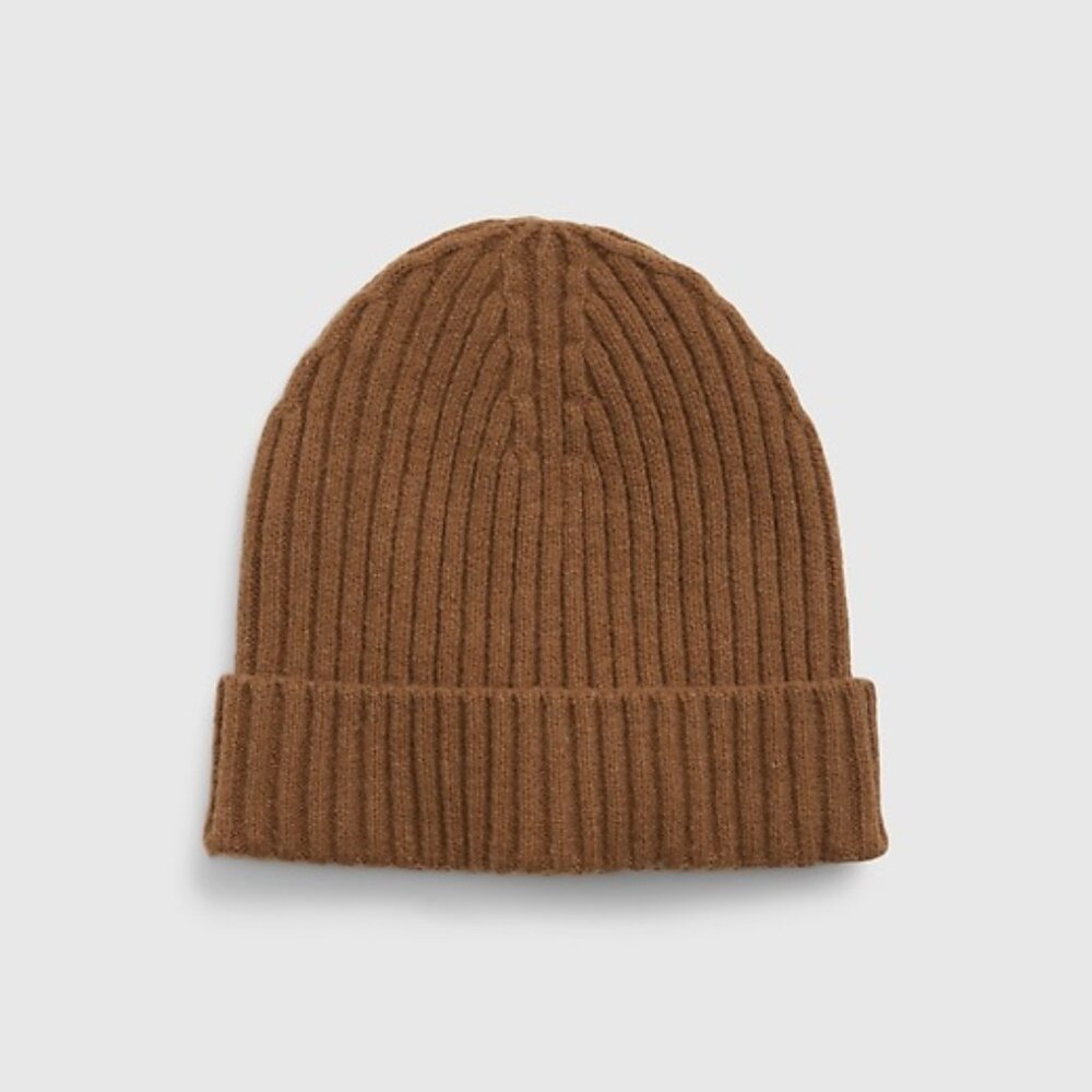 NWOT GAP Cashsoft Rib Brown Tan "Cocoa Powder" Beanie Hat